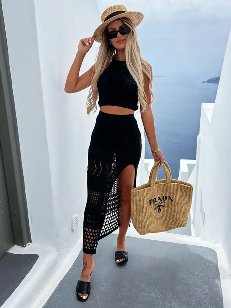 top et jupe en noir