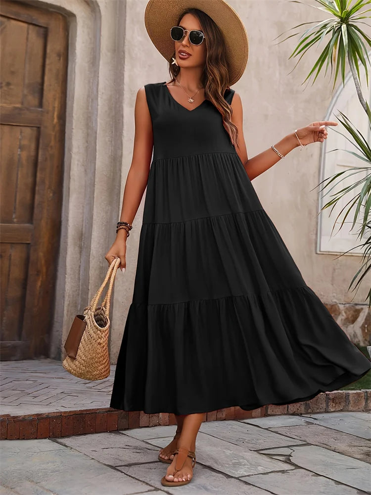 Robe longue d’été fluide – Élégance et légèreté sous les tropiques