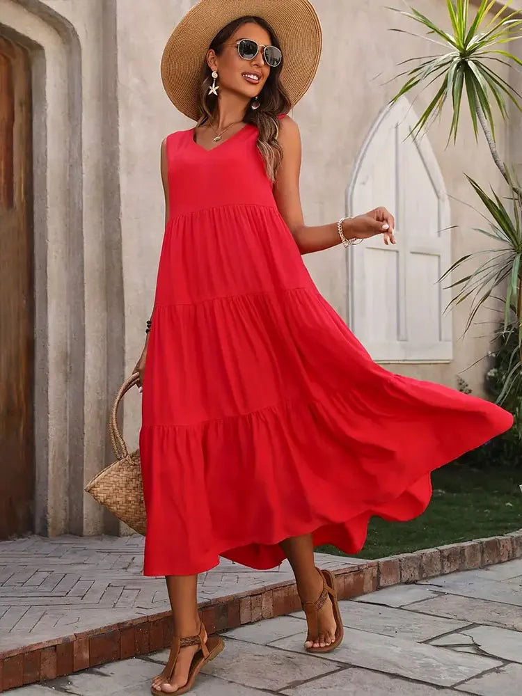 Robe longue d’été fluide – Élégance et légèreté sous les tropiques