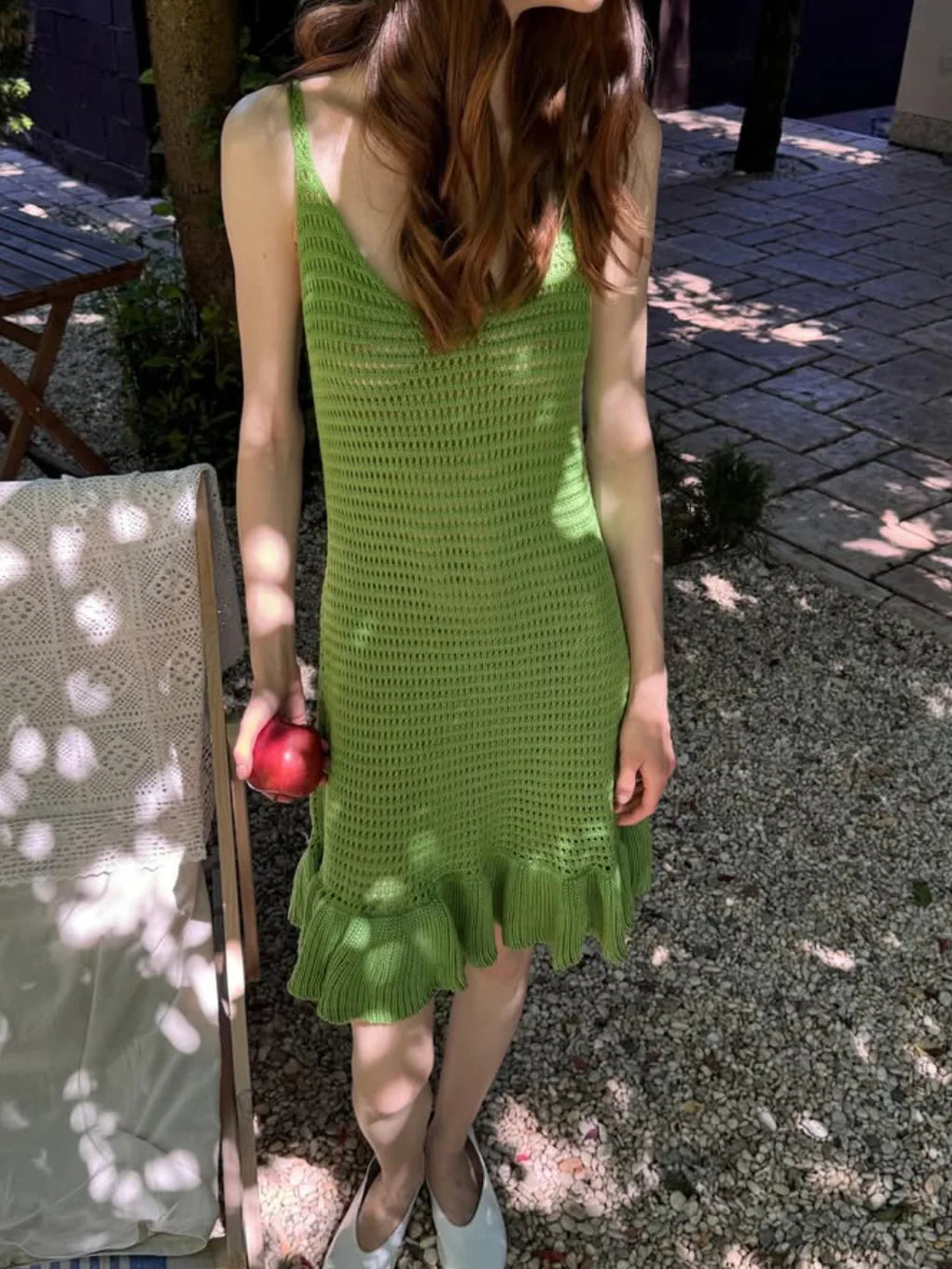 Robe Maille Ajouree Volantée – Summer Knit