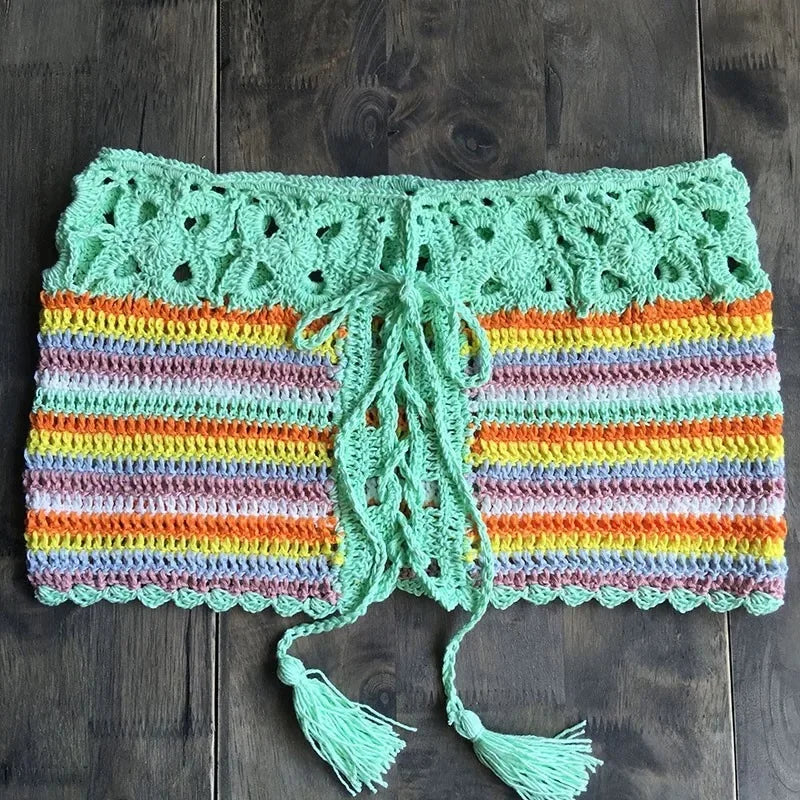 Ensemble deux pièces crochet Amara, haut et jupe assortie West Indies Fashion