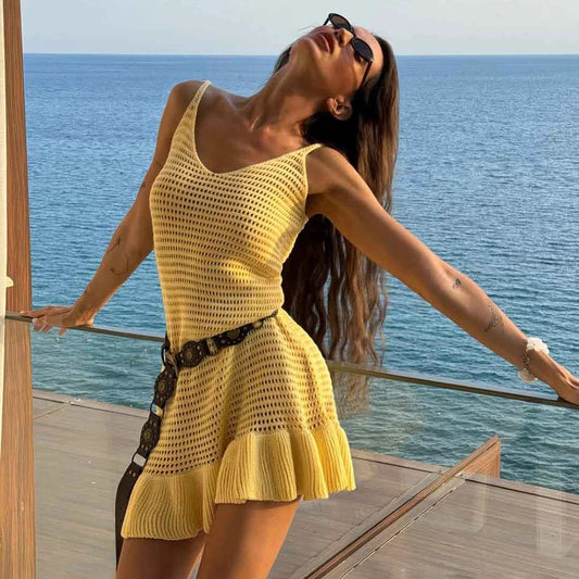 Robe Summer Knit maille ajourée pour comparatif bikini et crochet West Indies Fashion