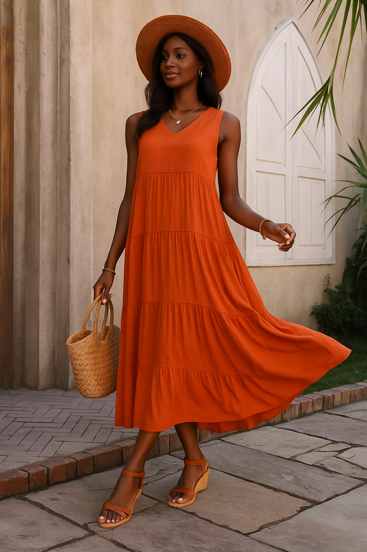 Robe longue d’été fluide – Élégance et légèreté sous les tropiques