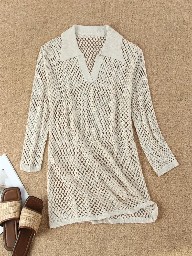 Robe de Plage Maille Filet