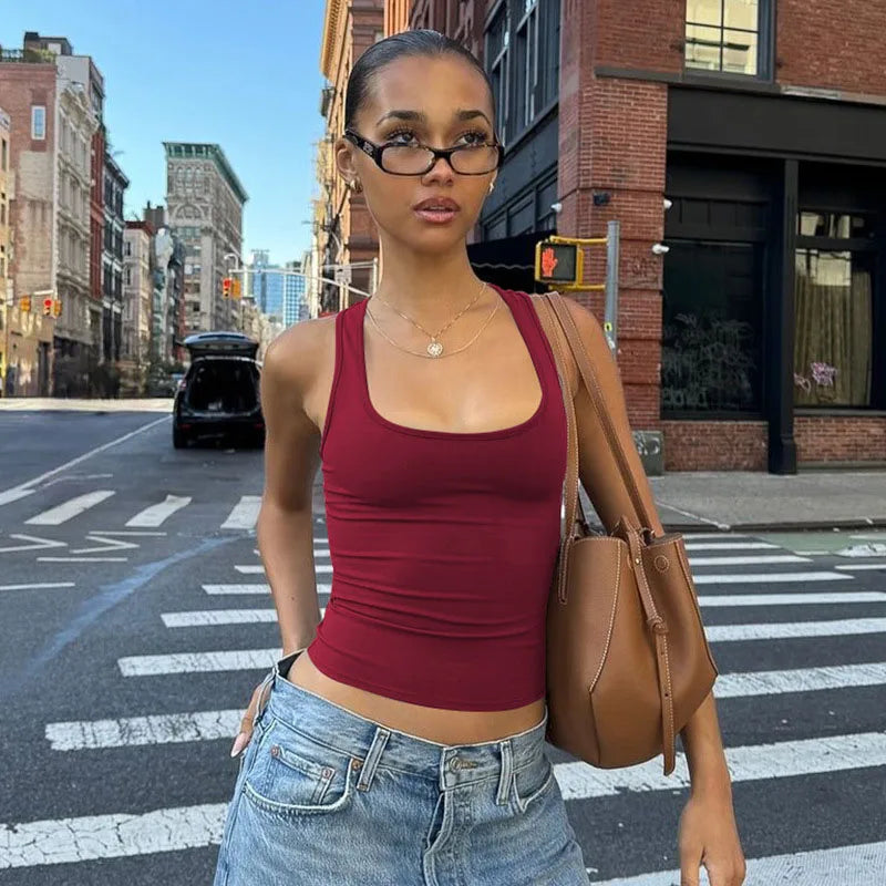 Top Sohana – Crop top col carré extensible