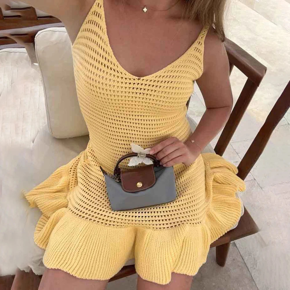 Robe Maille Ajouree Volantée – Summer Knit