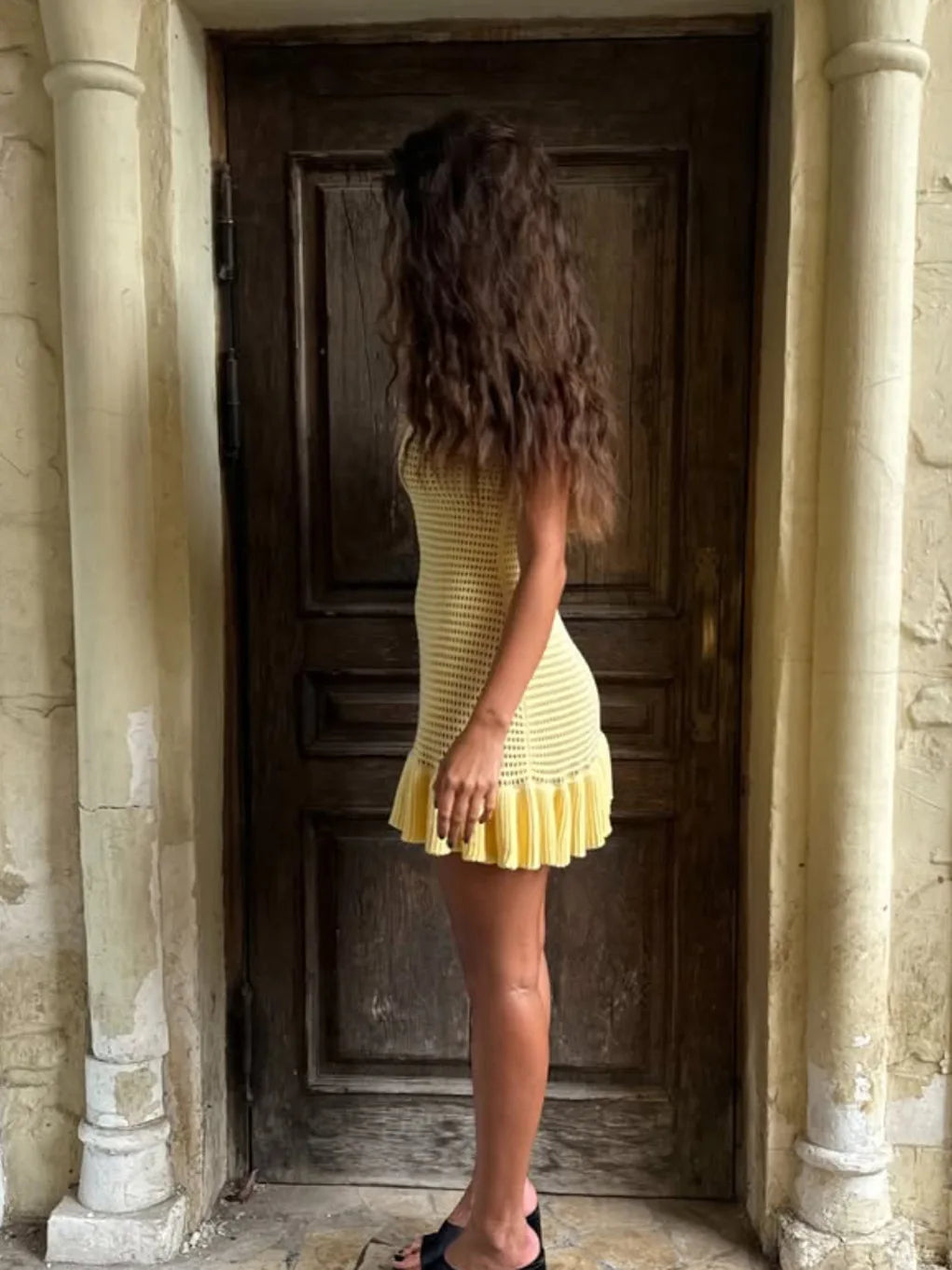 Robe Maille Ajouree Volantée – Summer Knit