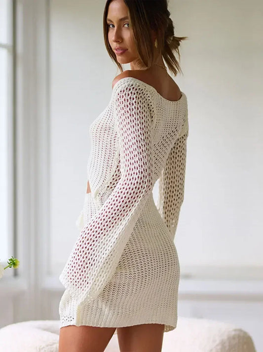 Robe crochet manches longues – Mylène