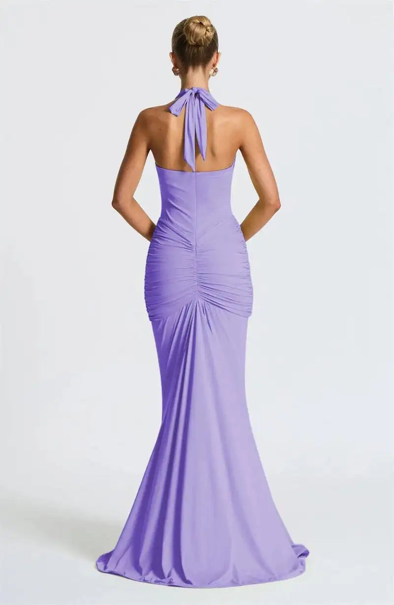 Robe longue Amaris – Décolleté drapé dos nu