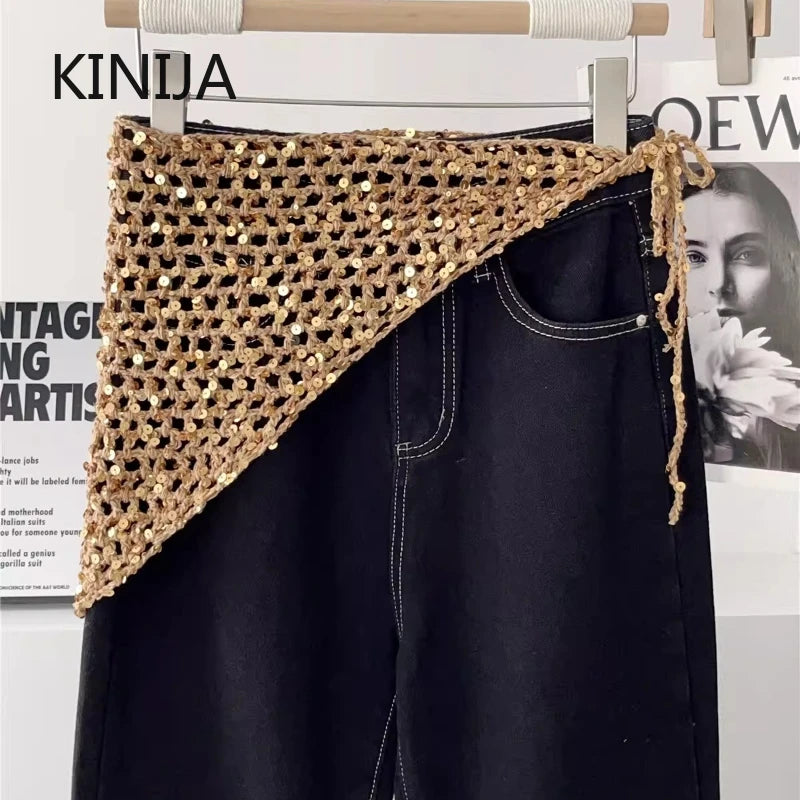 Foulard Soléa – Triangle crochet scintillant
