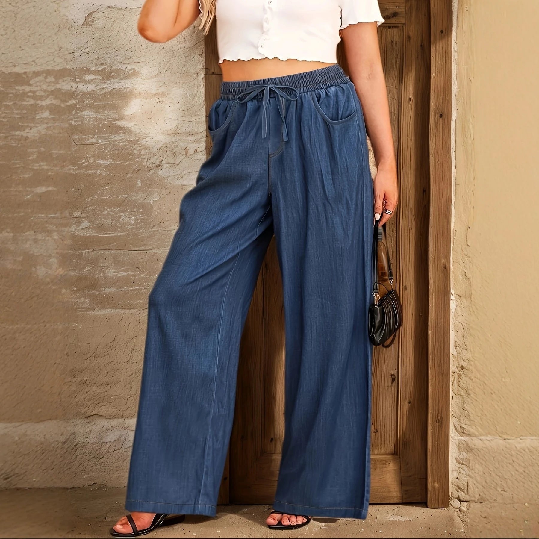 Jean large taille haute femme – visuel 3