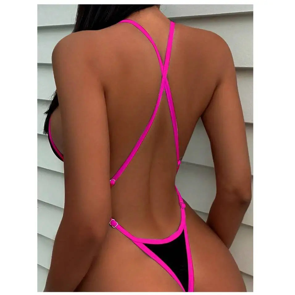 Maillot une pièce Cala – Dos nu contrasté