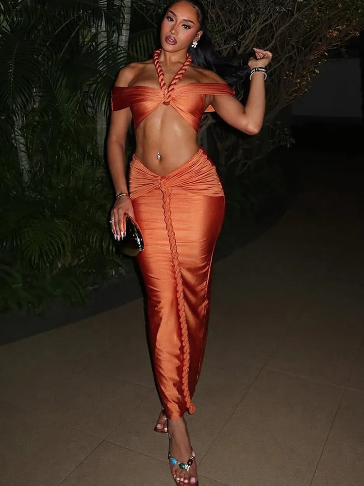 Ensemble Solara femme orange, look vacances chic
