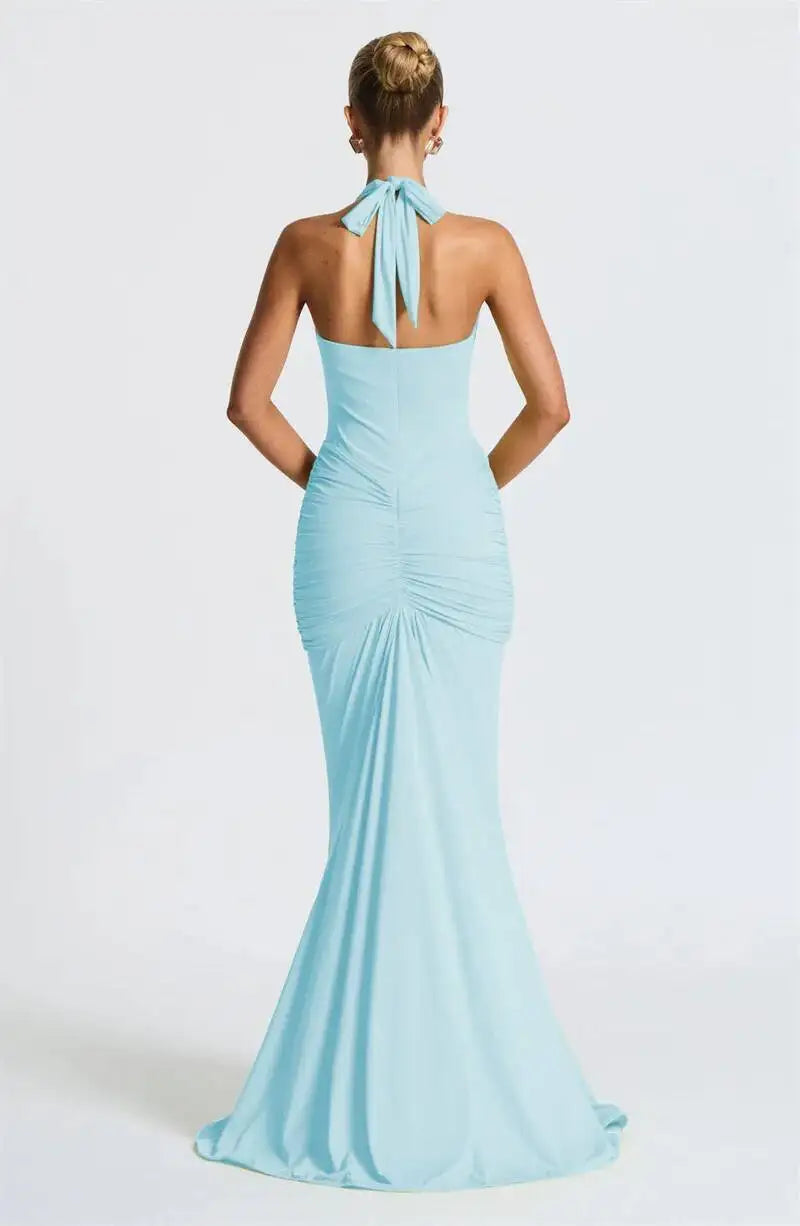 Robe longue Amaris – Décolleté drapé dos nu