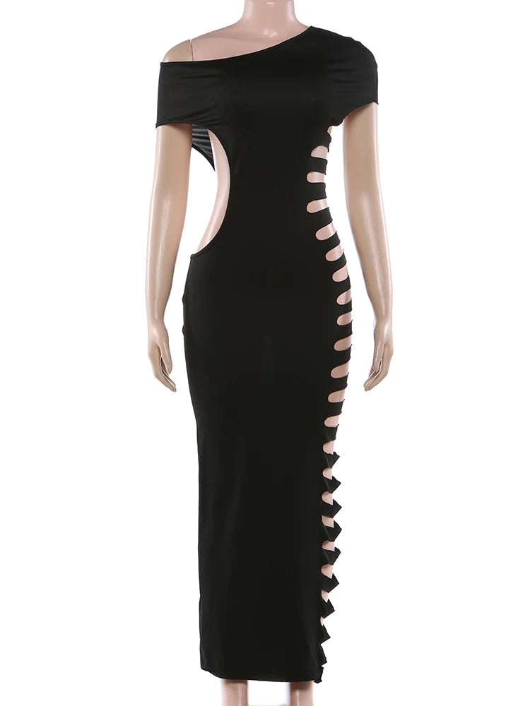 Robe longue Aluna sans manches, tenue chic pour vacances et soirée