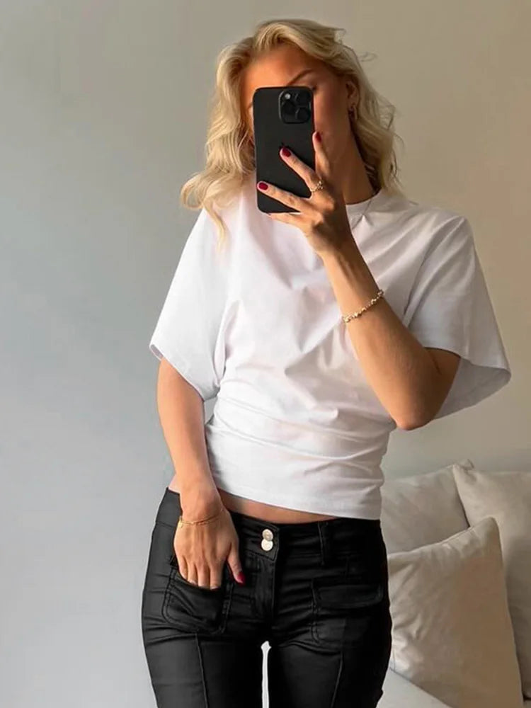 T-shirt basique à manches larges femme