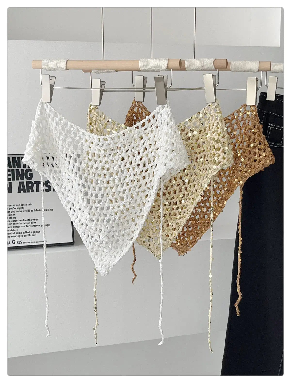 Foulard Soléa – Triangle crochet scintillant