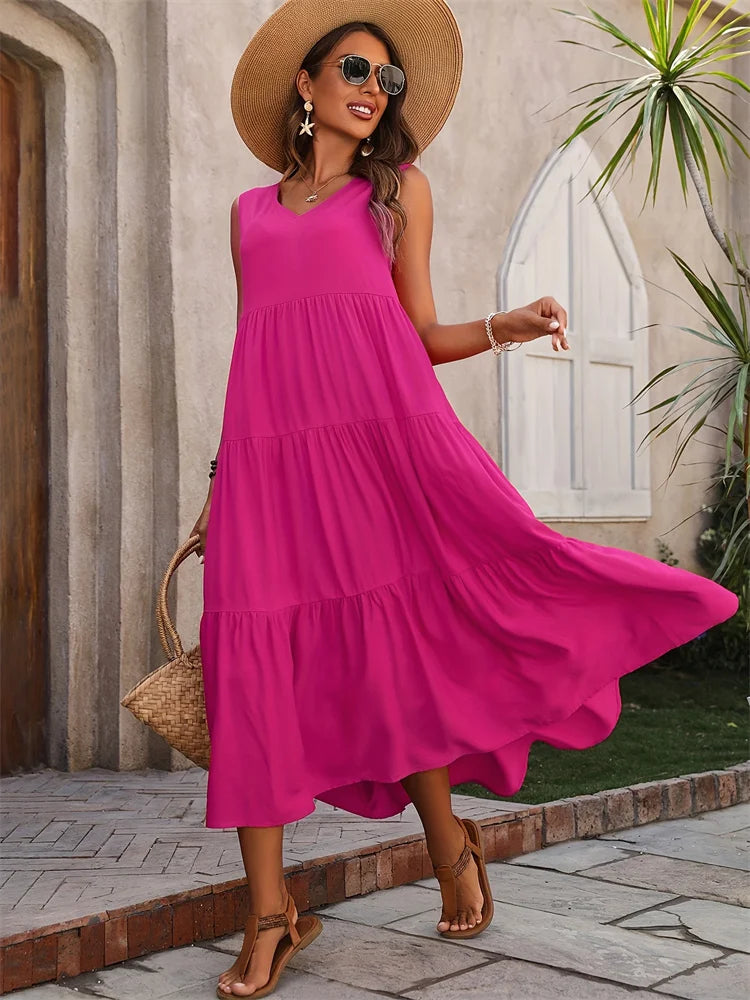 Robe longue d’été fluide – Élégance et légèreté sous les tropiques
