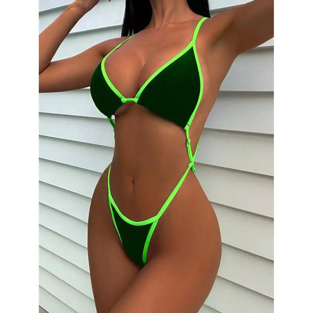 Maillot une pièce Cala – Dos nu contrasté
