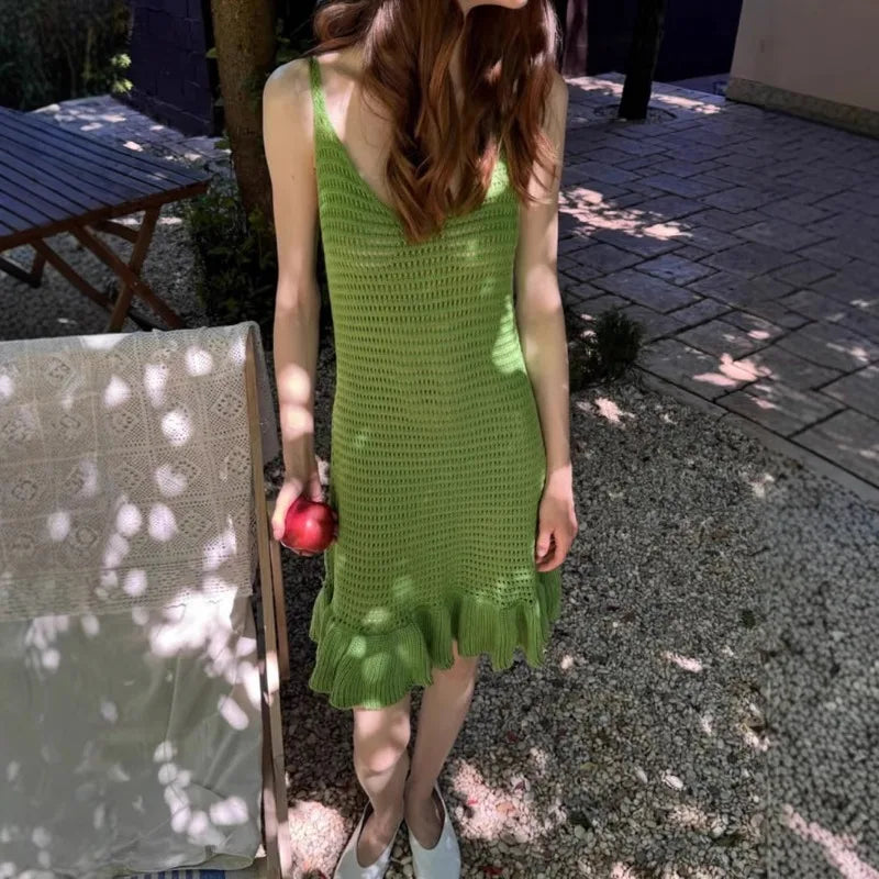 Robe Maille Ajouree Volantée – Summer Knit