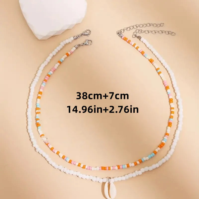 Collier Ras-du-Cou Perles & Pendentif Marin