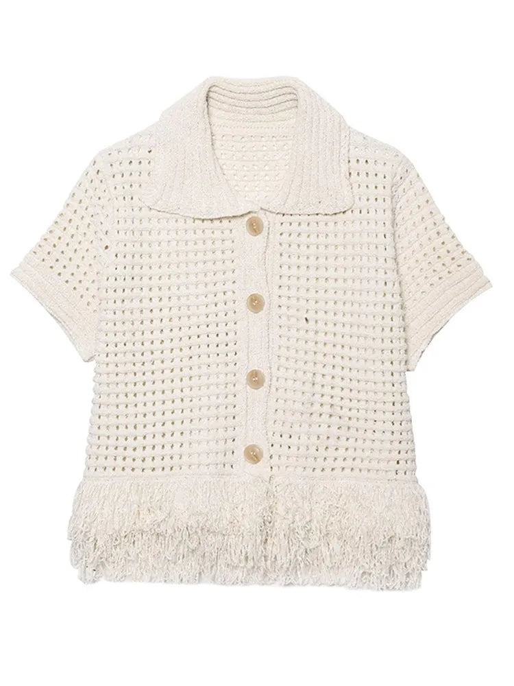 Ensemble “Coconut Chic” – Haut & Jupe Frangés en Crochet