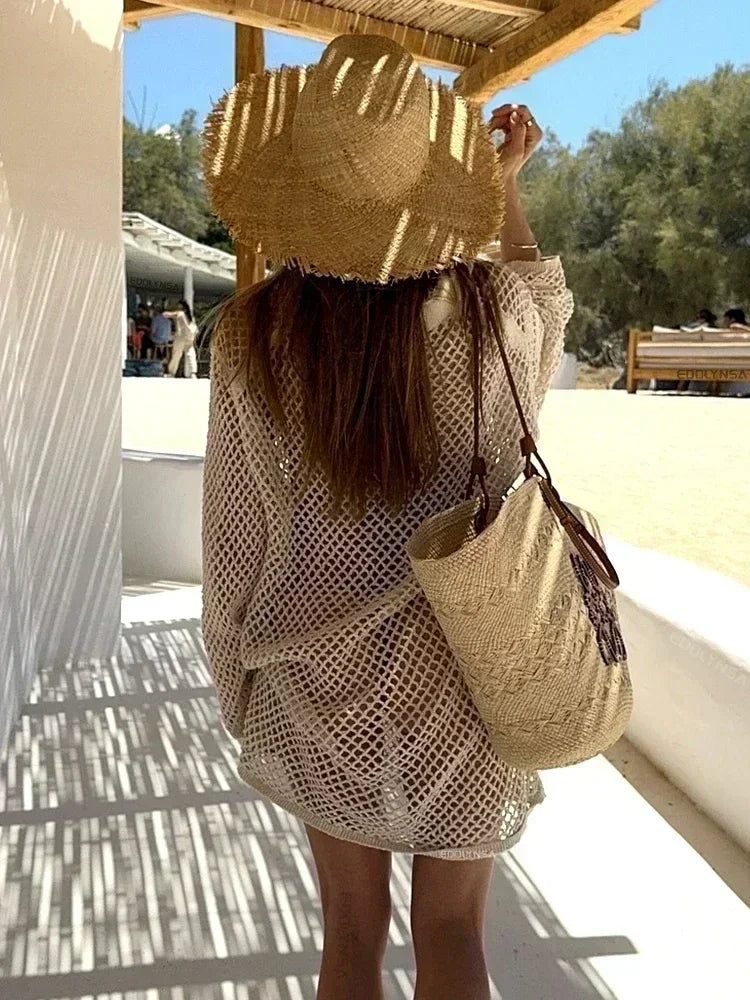 Robe de Plage Maille Filet