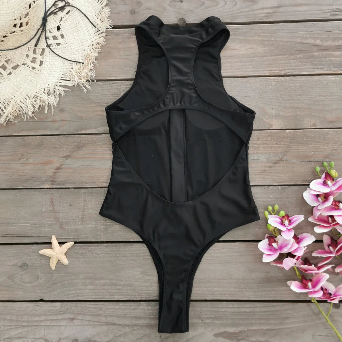 Maillot de bain une pièce femme zippé – Col montant | Élégance & maintien