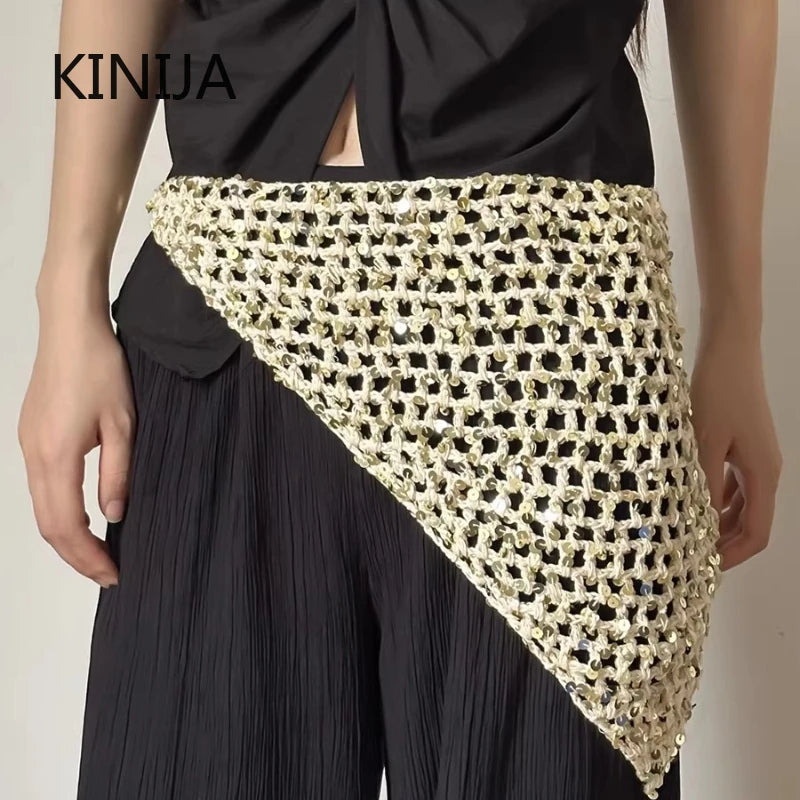 Foulard Soléa – Triangle crochet scintillant