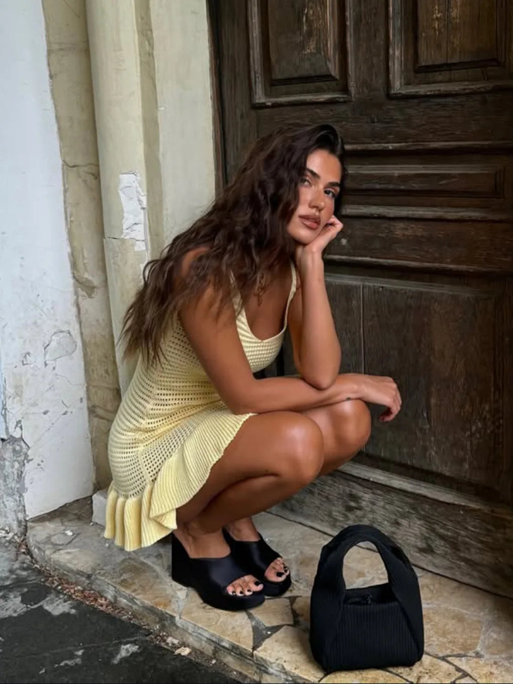 Robe Maille Ajouree Volantée – Summer Knit