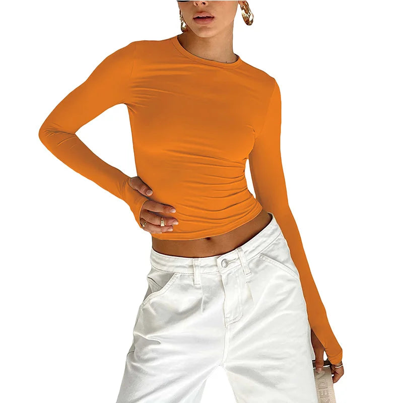 Top moulant manches longues – coloris unis essentiels