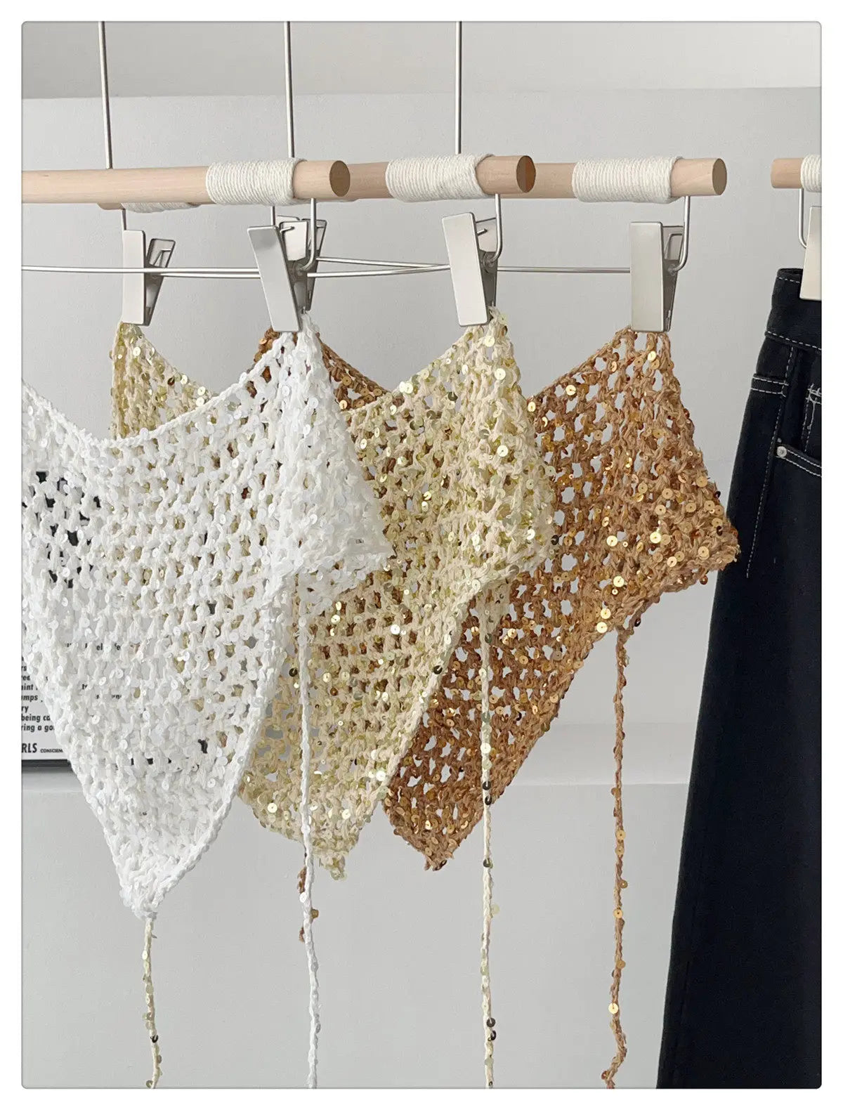 Foulard Soléa – Triangle crochet scintillant
