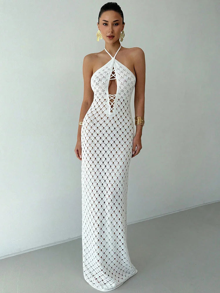 Robe Longue Crochet Dos Nu – Édition Élégance Bohème