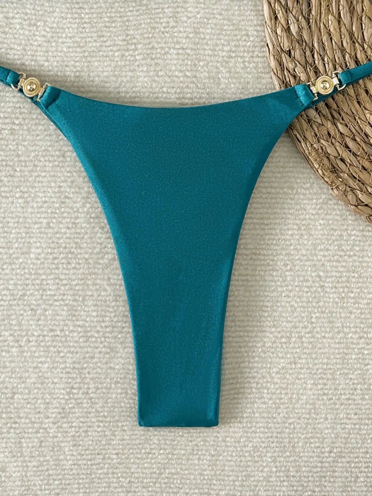 Bikini Shine – Maillot deux pièces brillant taille haute