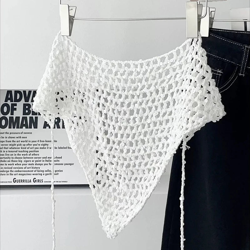 Foulard Soléa – Triangle crochet scintillant