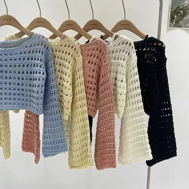 Top poncho en crochet pour femme, coupe ample et estivale