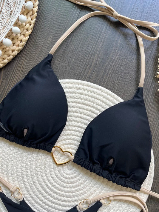 Bikini “Sunset Allure” – Maillot Triangle à Nouer Sexy & Élégant