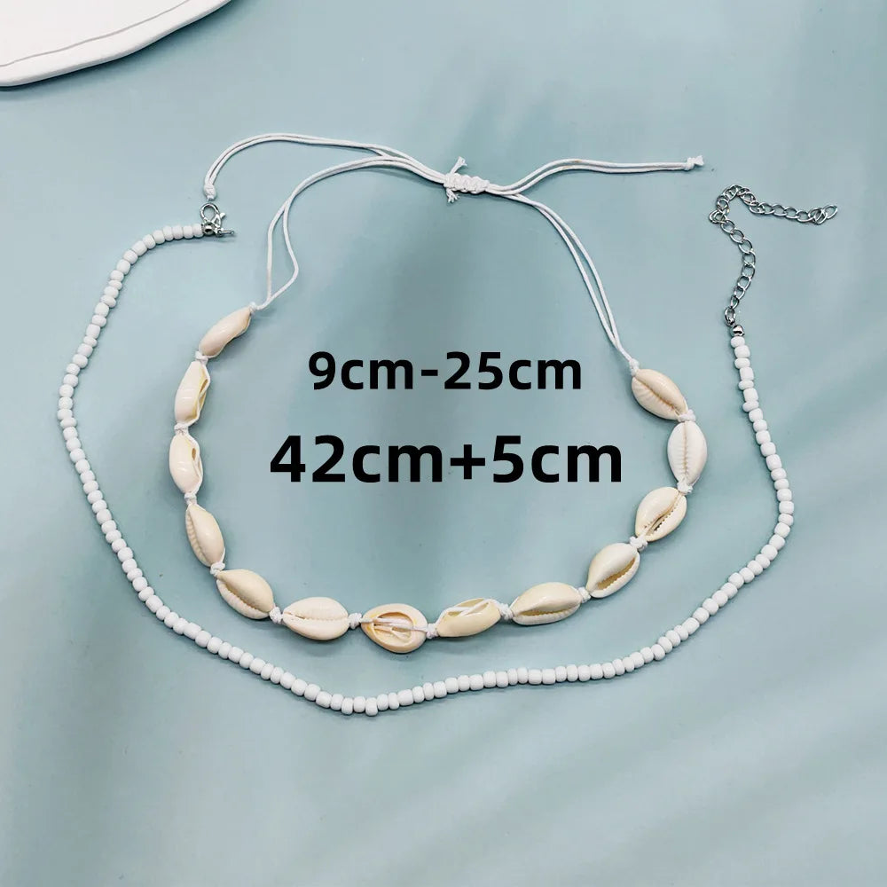 Collier Ras-du-Cou Perles & Pendentif Marin