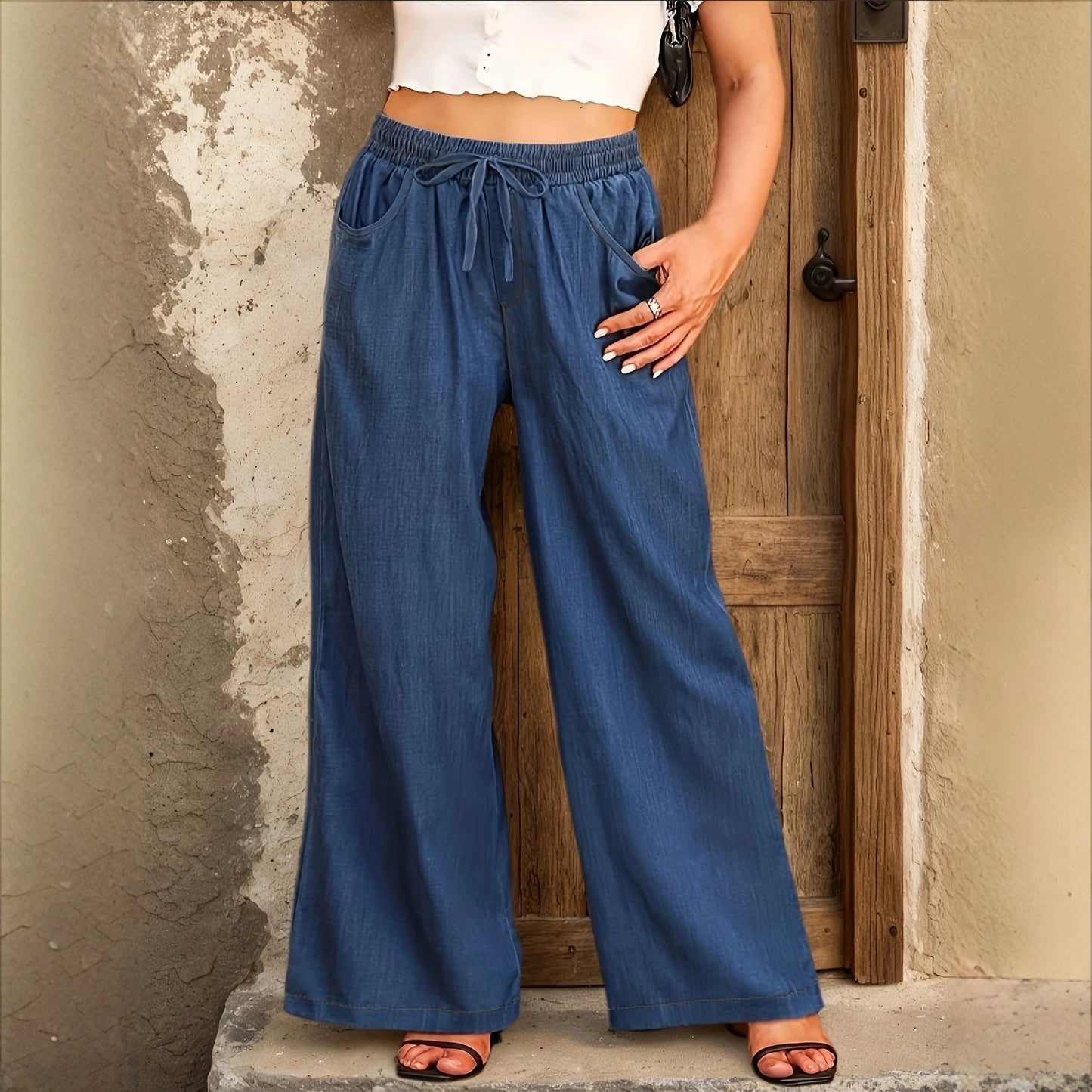 Jean large taille haute femme – visuel 6