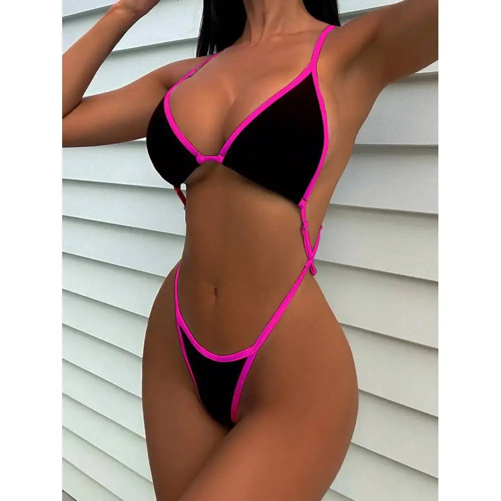 Maillot une pièce Cala – Dos nu contrasté – visuel 12