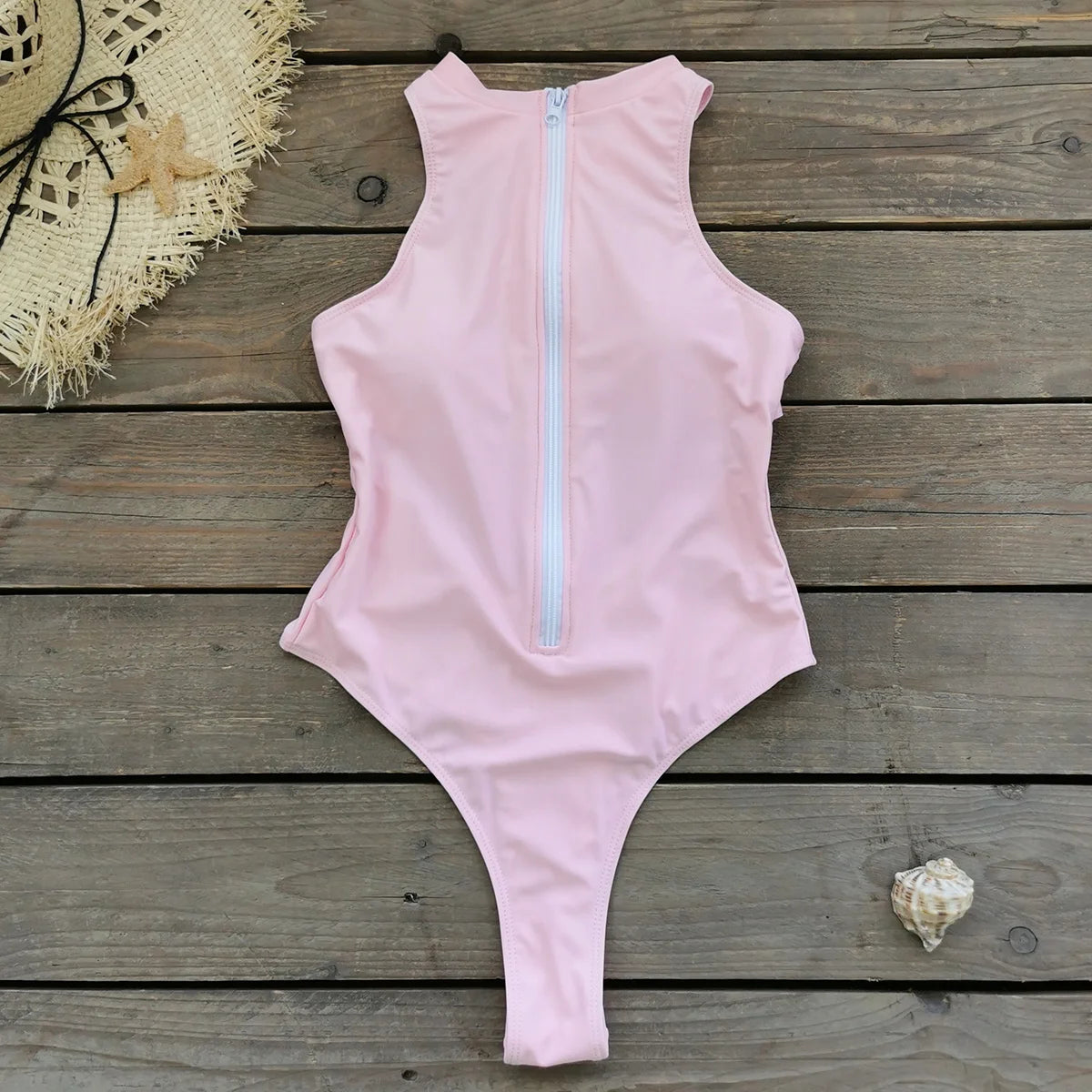 Maillot de bain une pièce femme zippé – Col montant | Élégance & maintien