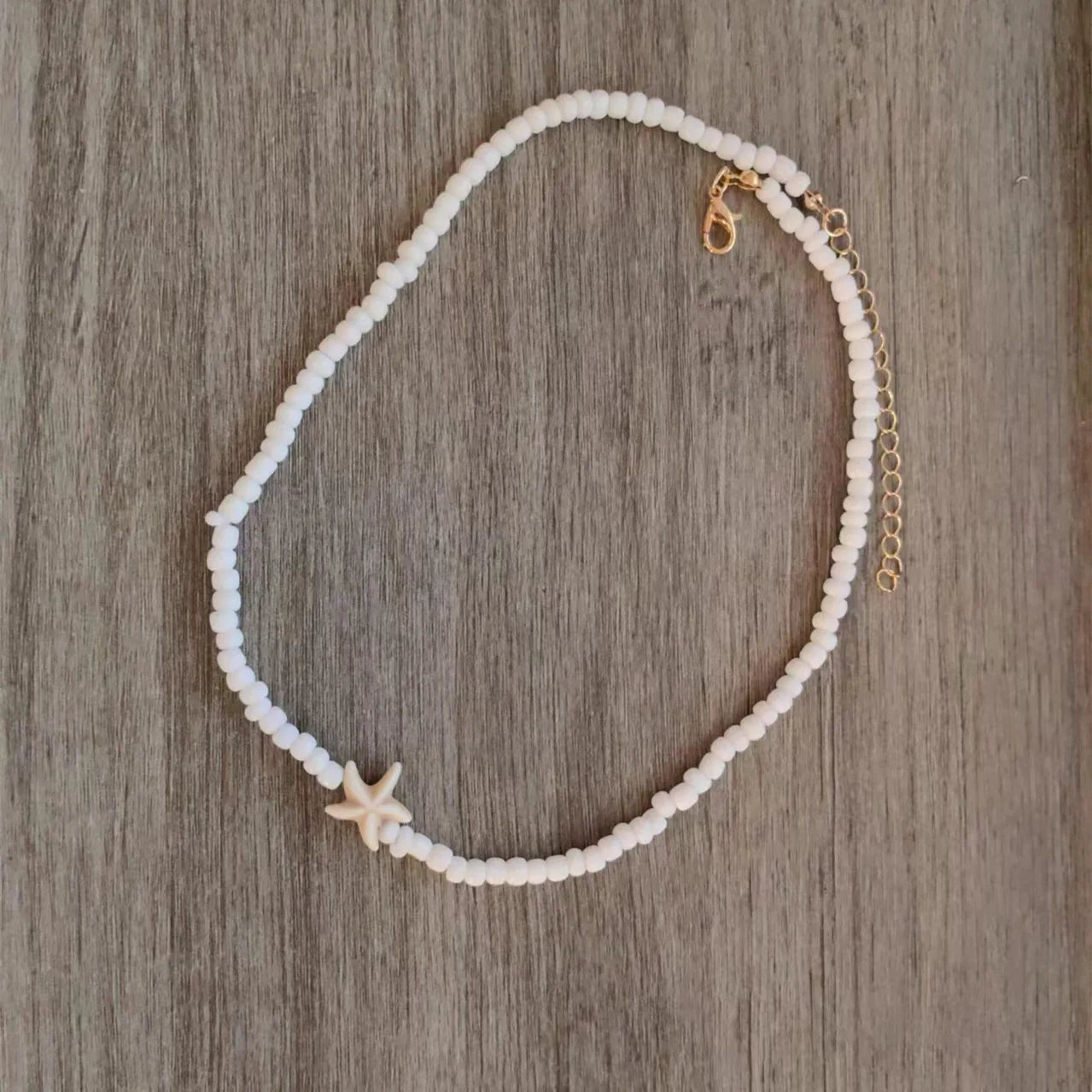 Collier Ras-du-Cou Perles & Pendentif Marin