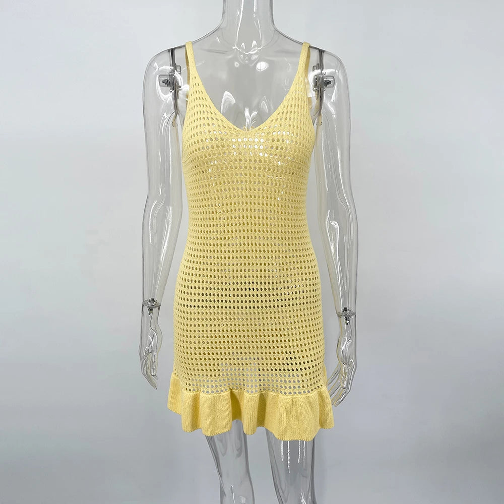 Robe Maille Ajouree Volantée – Summer Knit