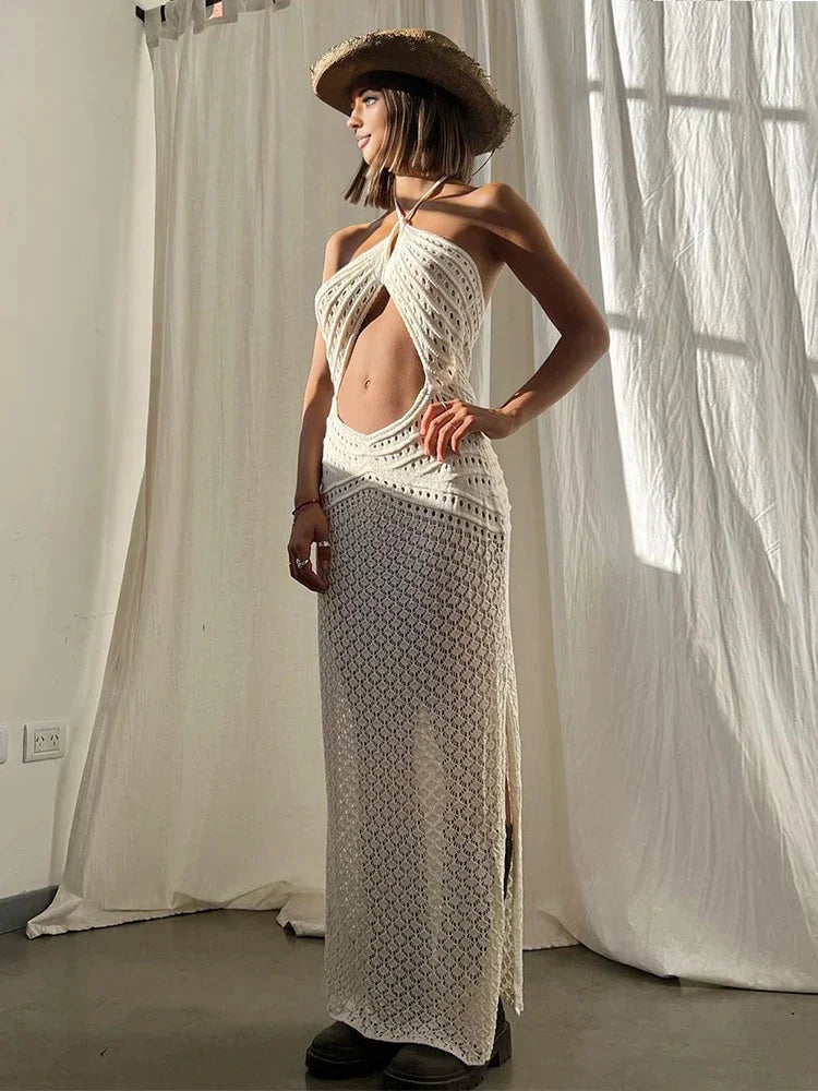 Robe longue en maille Soline