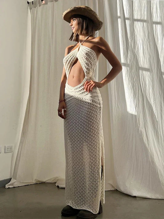 Robe longue en maille Soline