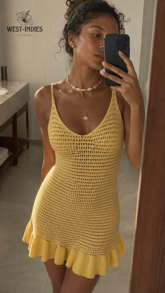 Robe Maille Ajouree Volantée – Summer Knit