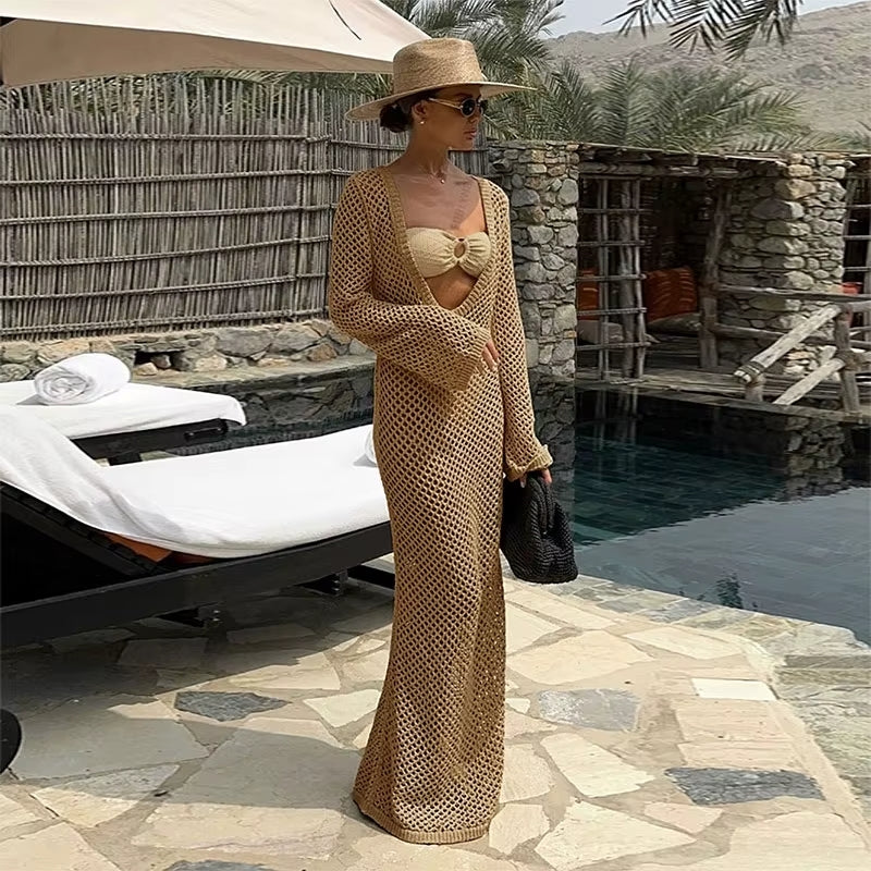 robe longue en crochet